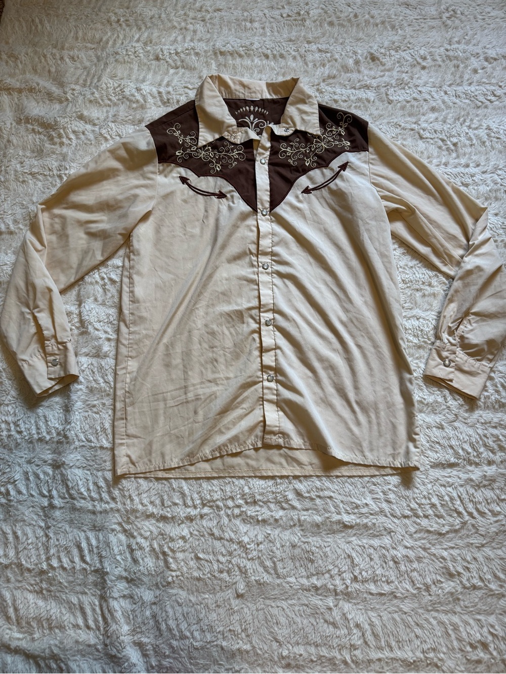 Vintage Western Pearl Snap Shirt Men’s Medium Embroidered Cowboy Yoke
